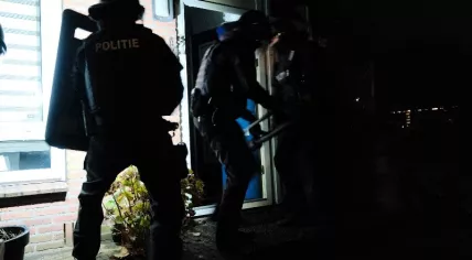 Raid during a major joint Dutch-German police investigation into ATM robberies in Germany, 15 November 2023.