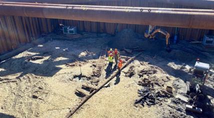 The Defense aircraft recovery team trying to identify human remains of WWII bomber crew.