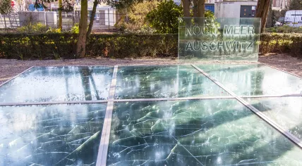 The Auschwitz Monument at the Wertheimpark in Amsterdam, designed by Jan Wolkers, is comprised of broken mirrors. March 29, 2016 