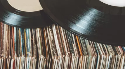 Vinyl records.