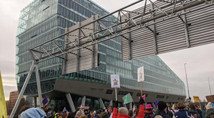 Extinction Rebellion protesters on the A10 motorway in Amsterdam, December 30 2023