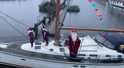 Sinterklaas arriving in Amsterdam Oost by boat, 5 December 2023
