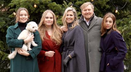 The Dutch Royal Family pose for their annual winter photo session at Huis ten Bosch palace. 22 December 2023