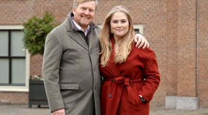 King Willem-Alexander and Princess Amalia during their annual winter photo session at Huis ten Bosch palace. 22 December 2023