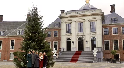 The Dutch Royal Family pose for their annual winter photo session at Huis ten Bosch palace. 22 December 2023