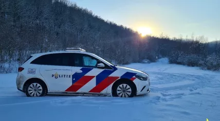 A police car in the Maastricht snow. January 2024