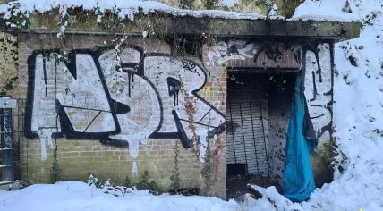 The entrance building that leads to the Douane cave, where two people were suspected of suffering from carbon monoxide poisoning. January 2024