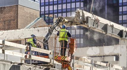 Construction workers in Rotterdam