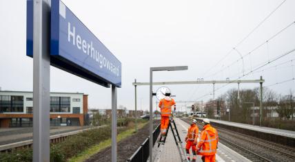 ProRail workers in Heerhugowaard on a cold day, 18 December 2023