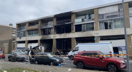 Damage to an apartment building on Schammenkamp in Rotterdam after an explosion and fire on 29 January 2024