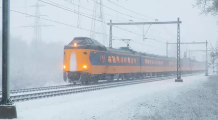 A NS train in the snow