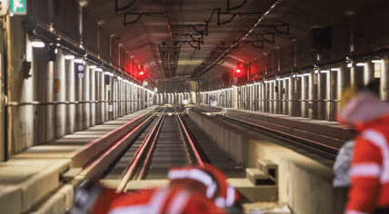 ProRail workers in the Schiphol tunnel