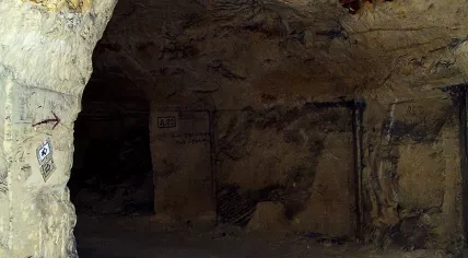 Entrance to the Sibberberg marl cave in Limburg