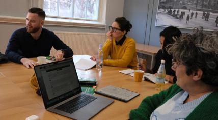 Students during a Dutch language course at NedLes in Amsterdam-Oost. January 2024