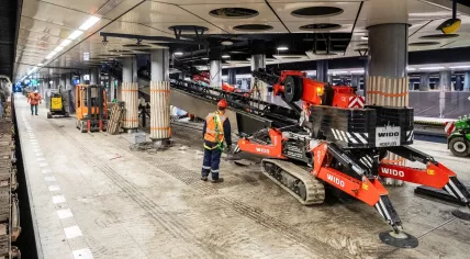 Railworks at Schiphol Airport, January 2024