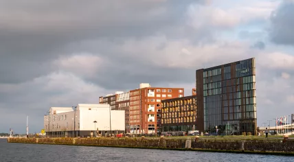 The Hotel Jakarta and a portion of the Kop van Java-eiland in Amsterdam-Oost. 20 August 2021