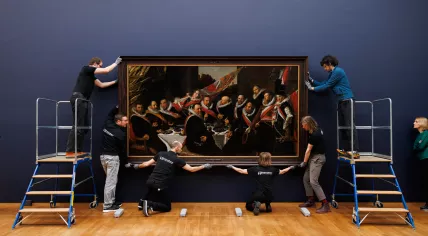 Installation of the Feestmaal van de officieren from the St. Jorisschutterij from the Frans Hals Museum, Haarlem