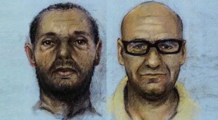 Police sketches of Ridouan Taghi and his suspected accomplice, Saïd R.