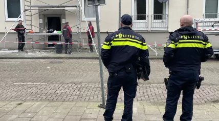 Police at the scene of an explosion on Populierenweg in Amsterdam, 28 February 2024
