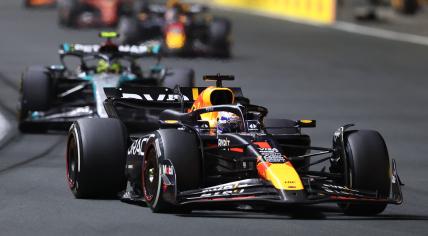 Red Bull Racing driver Max Verstappen of Netherlands steers his car during the Formula 1 Saudi Arabia Grand Prix at the Jeddah Corniche Circuit in Jeddah, Saudi Arabia, 09 March 2024