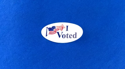 The "I Voted" sticker given to those who participate in U.S. elections