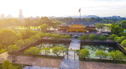 Aerial view of Hue Citadel in Vietnam.