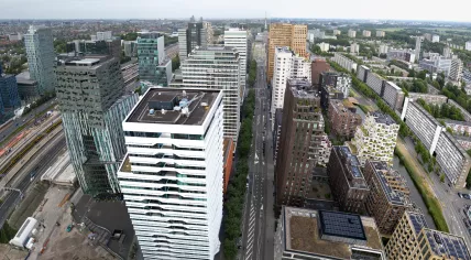 Zuidas, the financial and business district in the south of Amsterdam