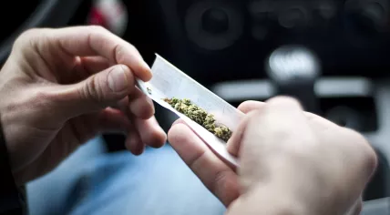 Man rolling a joint