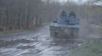 A Dutch military CV90 from the Army's 43rd Mechanized Infantry Battle in 2016