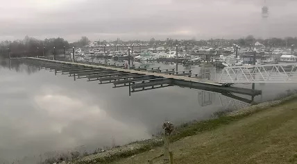 A cloudy morning at the Roermond City Marina in Limburg, 4 March 2024