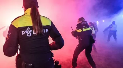 Police officers were pelted with fireworks in Eindhoven in 2023