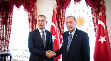 NATO Secretary General Jens Stoltenberg meets with Turkish President Recep Tayyip Erdogan in June 2023