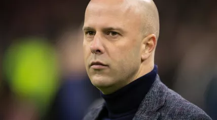 Arne Slot on the touchline during a match in the Eredivisie. 