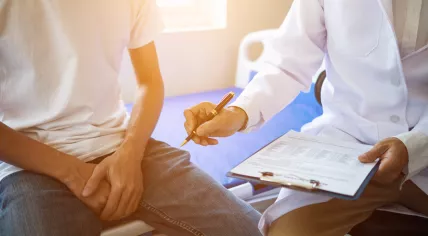 Young man at a doctor's consultation