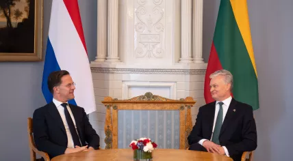 Prime Minister Mark Rutte meets with Lithuanian President Gitanas Nausėda in Vilnius. 2 April 2024