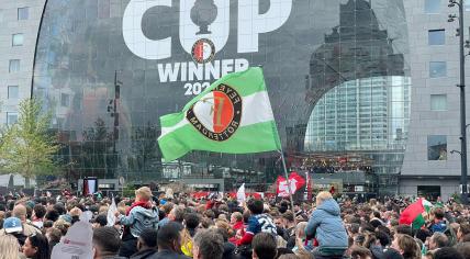 Rotterdam celebrates Feyenoord's KNVB Cup win on the Binnenrotte, 22 April 2024