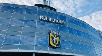 Vitesse Arnhem logo on their stadium the Gelredome. 