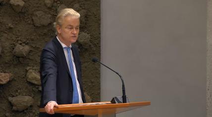 Geert Wilders during a debate in Parliament on Russian money in European politics. 2 April 2024