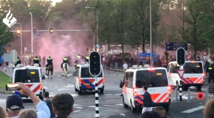 FC Utrecht fans riot and assault police after their club was knocked out of European football qualifiers by Go Ahead Eagles. 26 May 2024 