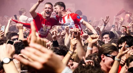 PSV fans celebrate their team's national championship, 5 May 2024