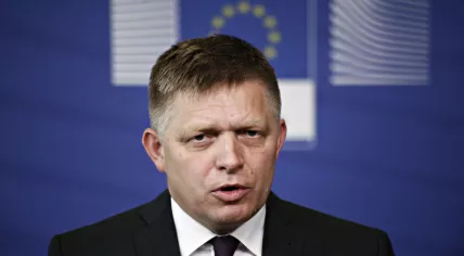 Slovakian Prime Minister Robert Fico at the EU Commission headquarters in Brussels, Belgium on Jul. 27, 2017