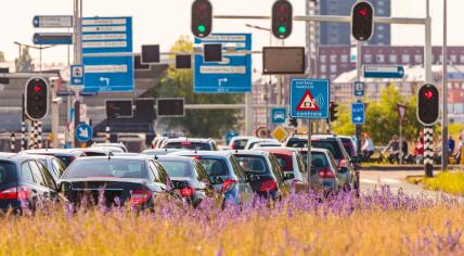 Rush hour traffic in Amsterdam