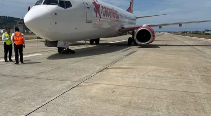 The Boeing 737 aircraft of Corendon that suffered a blowout upon landing in Antalya,Turkey