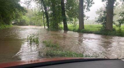 Flooding in the area of Etenaken, Limburg, after a short, intense period of rainfall. 18 May 2024