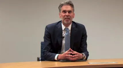 Dick Schoof during an interview as the top civil servant at the Ministry of Justice and Security. 8 June 2021