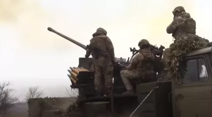 Ukrainian artillery defends the Chasiv Yar front, March 26, 2024