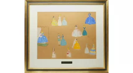 An untitled watercolor painting by Princess Beatrix when she was an adolescent, which dates to about 1950