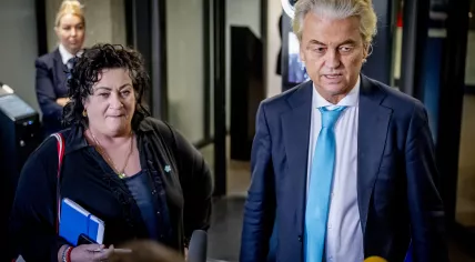 Geert Wilders and Caroline van der Plas announce that the PVV, VVD, NSC, and BBB have agreed on the Ministerial posts and candidates for the new Dutch Cabinet, 11 June 2024