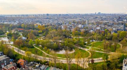 Aerial view of the Vondelpark in Amsterdam