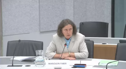 PVV politician Marjolein Faber during hearings on her candidacy for minister of asylum and immigration. 24 June 2024